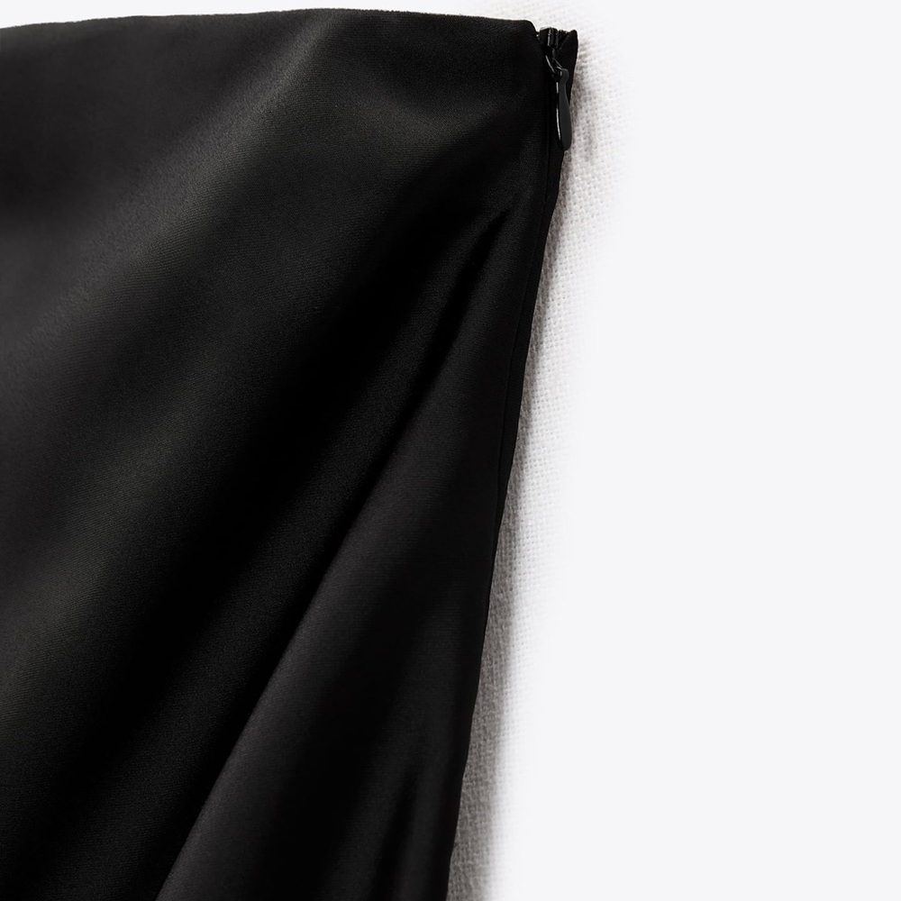 Zara strapless satin effect midi dress NWT - Picture 7 of 7